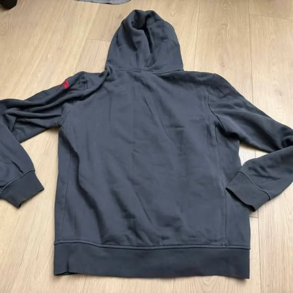 Tesla Embroidered Zip-Up Gray Hoodie size Small